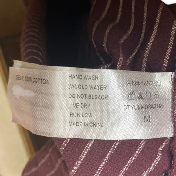 I Joah Dress Burgandy & White Stripe Size - Picture 7 of 8